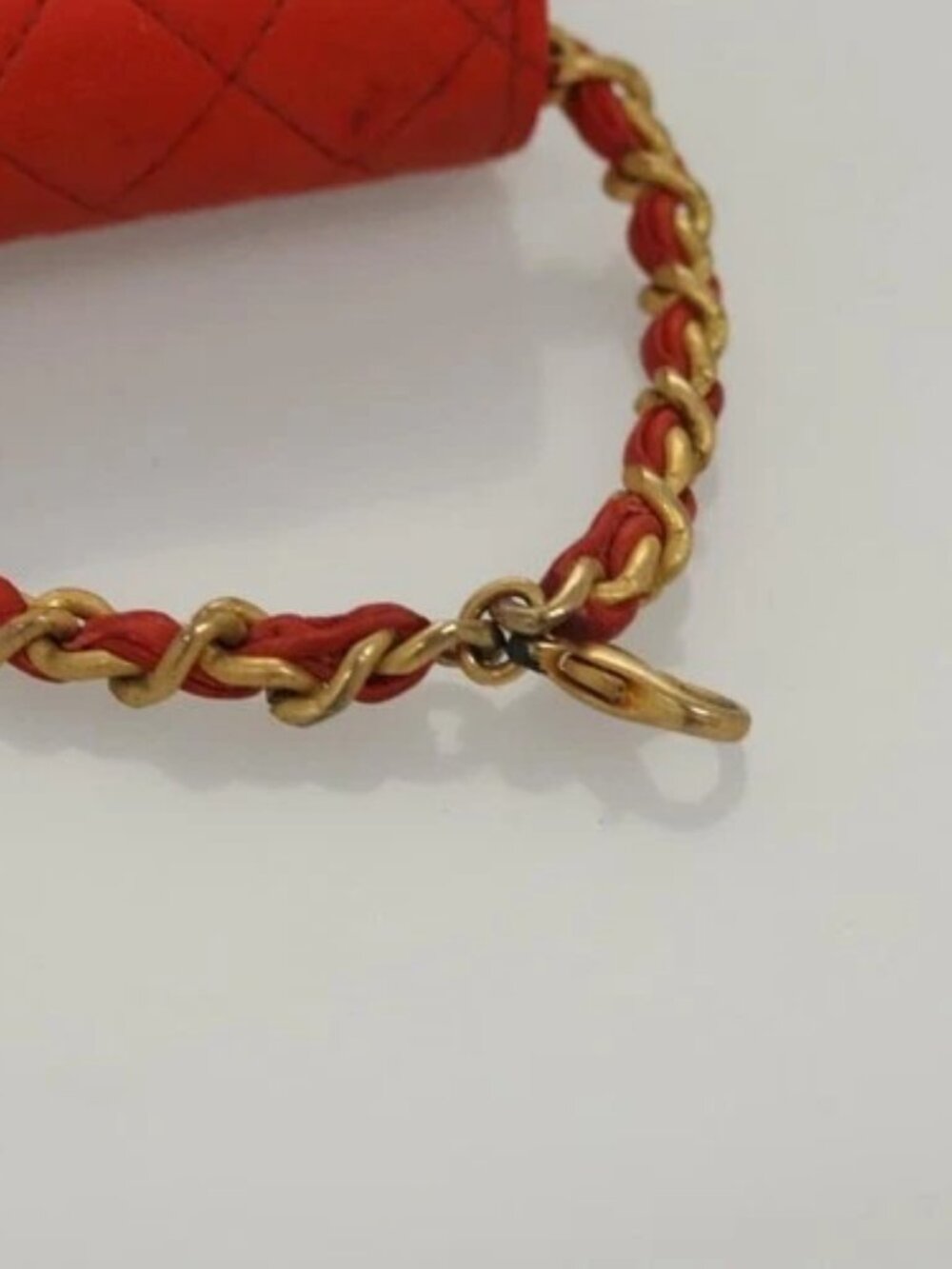 CHANEL Mini Mini Matelasse Charm Lamb Skin Orange CC Auth BD1634 - Picture 7 of 15